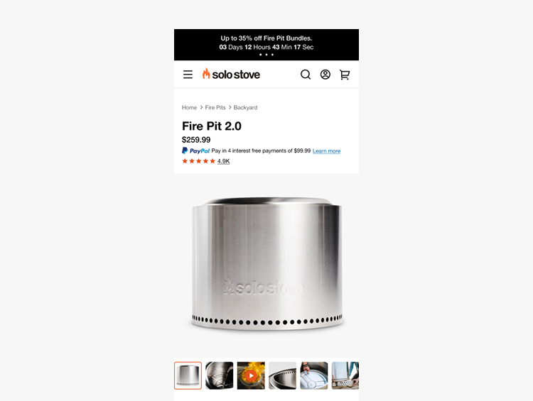 Solo Stove product page detail