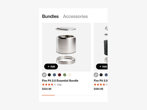 Product detail page redesign, bundles in the product box