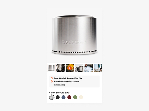 Product detail page redesign, swatches beside the imagery
